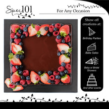 Load image into Gallery viewer, Square Cake Boards Bulk 12pk - 12 Inch Cake Drum Black Pleated Edge
