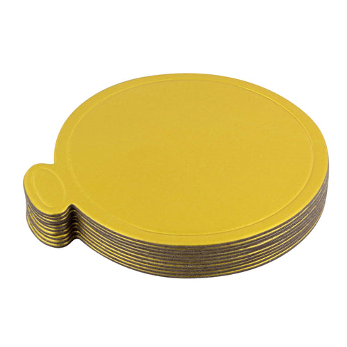 Mini Round Cake Boards Bulk 100pk, 3.5in Cake Drum Gold Serving Plates