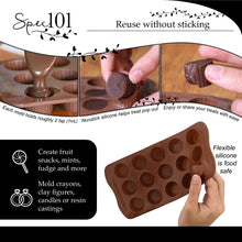 Load image into Gallery viewer, Silicone Mold Tray, 2pk - 15 Cavity Small Peanut Butter Cup Mold Trays
