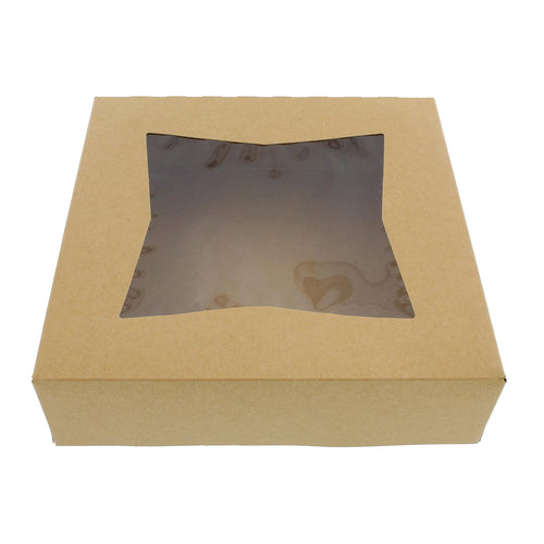 Easy Popup Pie Boxes with Window Pie Boxes 9x9x2.5 Inch Brown 15pk