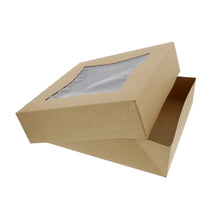 Load image into Gallery viewer, Easy Popup Pie Boxes with Window Pie Boxes 9x9x2.5 Inch Brown 15pk
