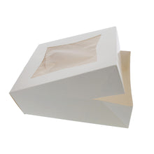 Load image into Gallery viewer, Easy Popup Pie Boxes with Window Pie Boxes 9x9x2.5 Inch White 15pk
