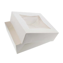 Load image into Gallery viewer, Easy Popup Pie Boxes with Window Pie Boxes 8x8x2.5 Inch White 15pk
