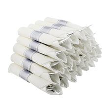 Load image into Gallery viewer, Pre-Rolled Plastic Cutlery - 30ct Silver Disposable Utensil Set
