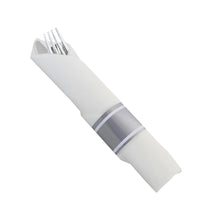 Load image into Gallery viewer, Pre-Rolled Plastic Cutlery - 30ct Silver Disposable Utensil Set
