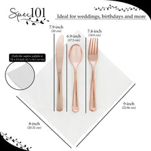 Load image into Gallery viewer, Rose Gold Utensils Set Disposable for Weddings - 60pk Silverware Rolls
