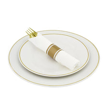 Load image into Gallery viewer, Gold Pre Wrapped Silverware for Weddings - 60pk Plastic Utensil Sets
