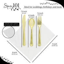 Load image into Gallery viewer, Gold Pre Wrapped Silverware for Weddings - 60pk Plastic Utensil Sets
